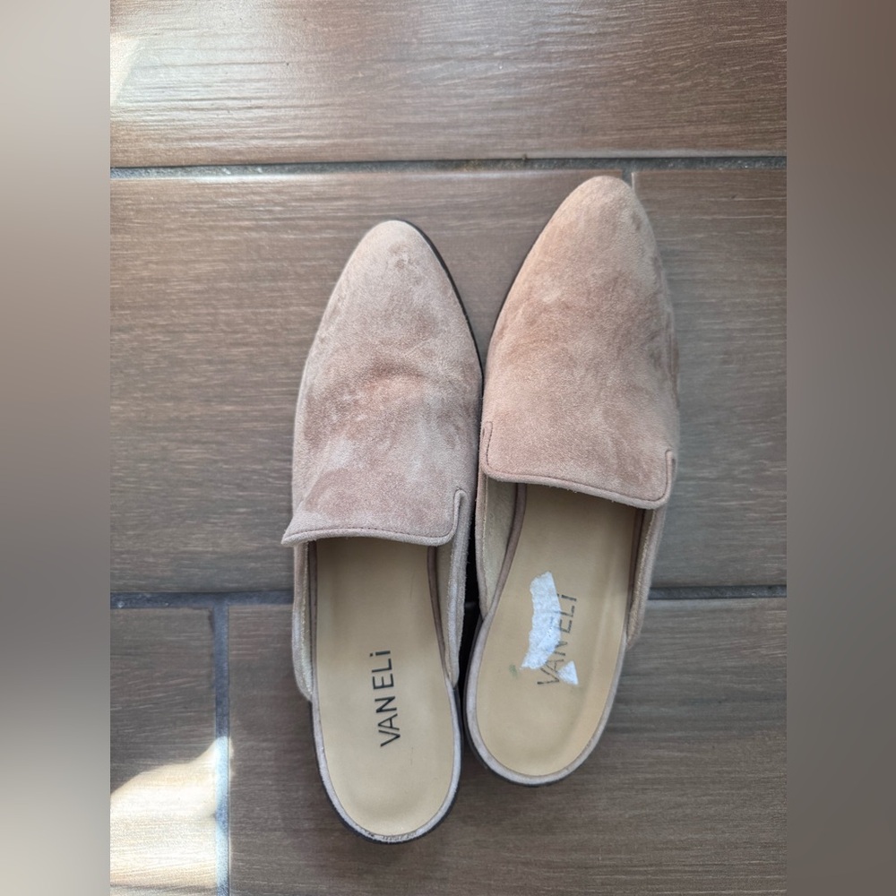 Vaneli Beige Suede Slip-On Shoes